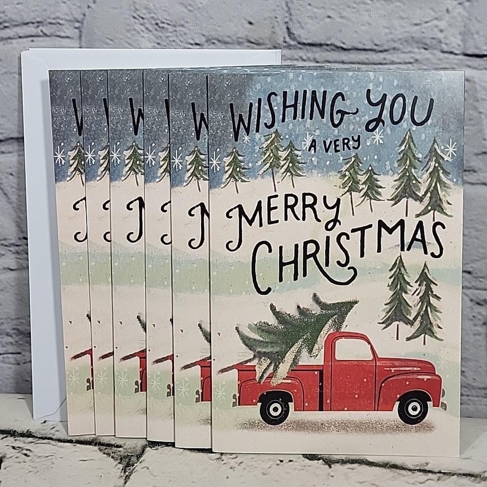 American Greetings Christmas Cards Lot Matching Set Of 6 With Envelopes